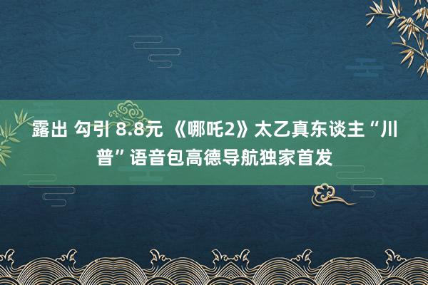 露出 勾引 8.8元 《哪吒2》太乙真东谈主“川普”语音包高德导航独家首发