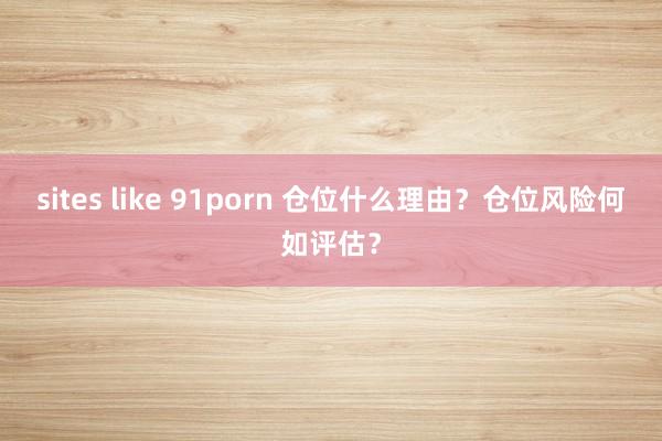 sites like 91porn 仓位什么理由？仓位风险何如评估？
