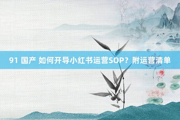 91 国产 如何开导小红书运营SOP？附运营清单