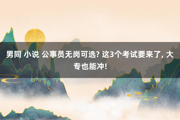 男同 小说 公事员无岗可选? 这3个考试要来了， 大专也能冲!
